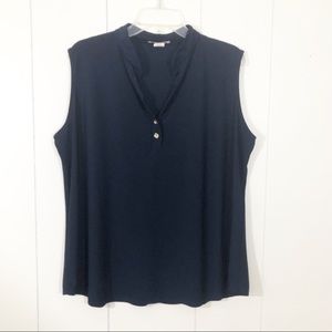 Claudia Richard Navy Blue Top Sleeveless Tank 2X